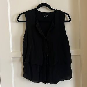THEORY, Black Sleeveless Silk Blouse stop
